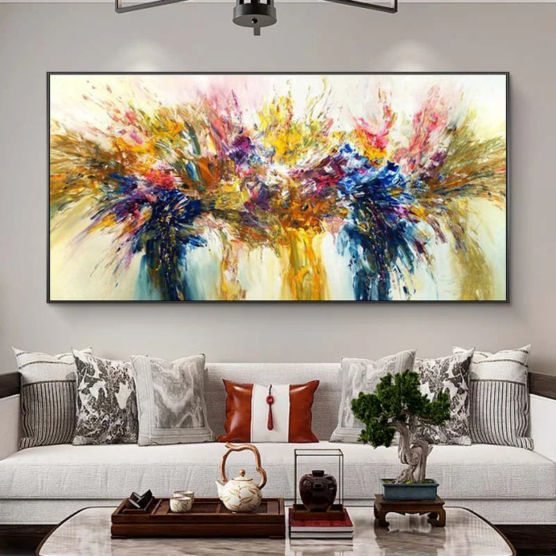 Abstract Textured Flower Canvas Wall Art – Modern Home Decor