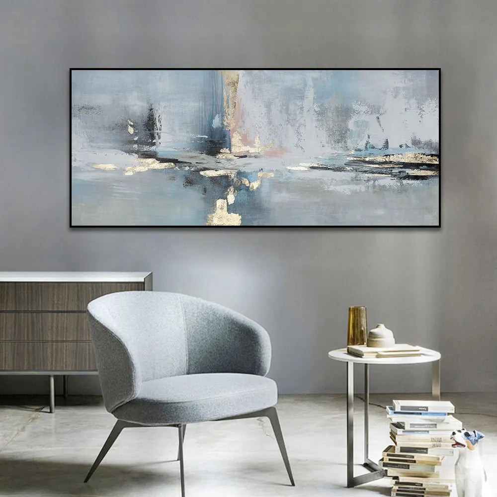 Large Abstract Handmade Oil Painting on Canvas – Frameless Wall Art for Living Room Decor