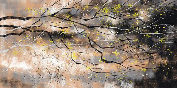 Modern Abstract Posters and Prints Wall Art Canvas Painting Abstract Golden Money Trees Pictures for Living Room Decor No Frame