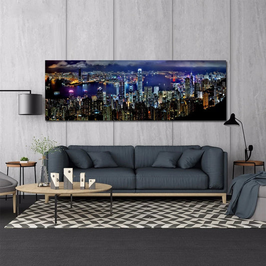 Landscape Posters and Prints Wall Art Canvas Painting City Night Scene Decorative Pictures