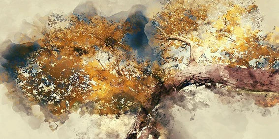 Modern Abstract Posters and Prints Wall Art Canvas Painting Abstract Golden Money Trees Pictures for Living Room Decor No Frame