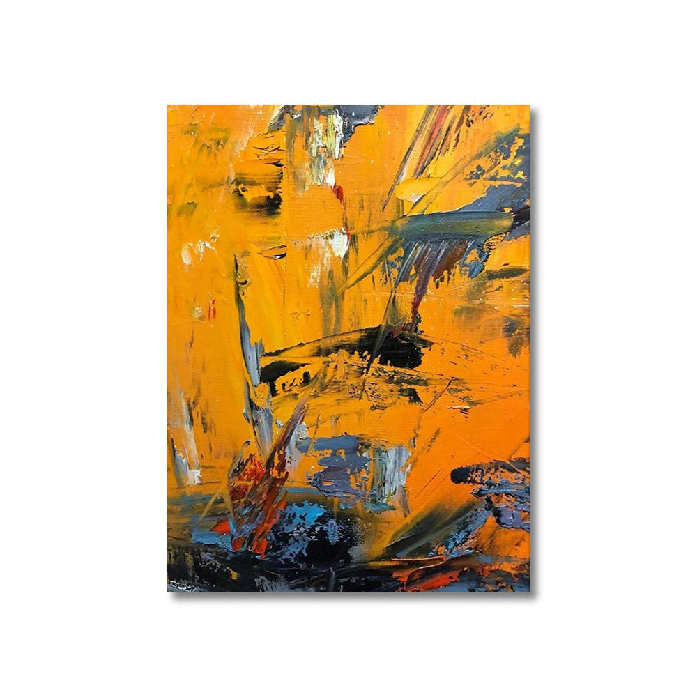 Large Yellow and Orange Abstract Canvas – Modern Contemporary Wall Art