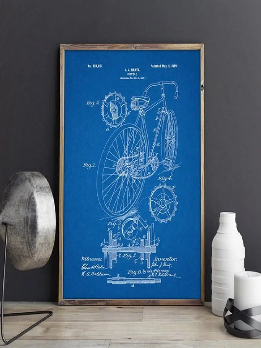 Vintage Bicycle Patent Print – Cycling Canvas Wall Art & Decor
