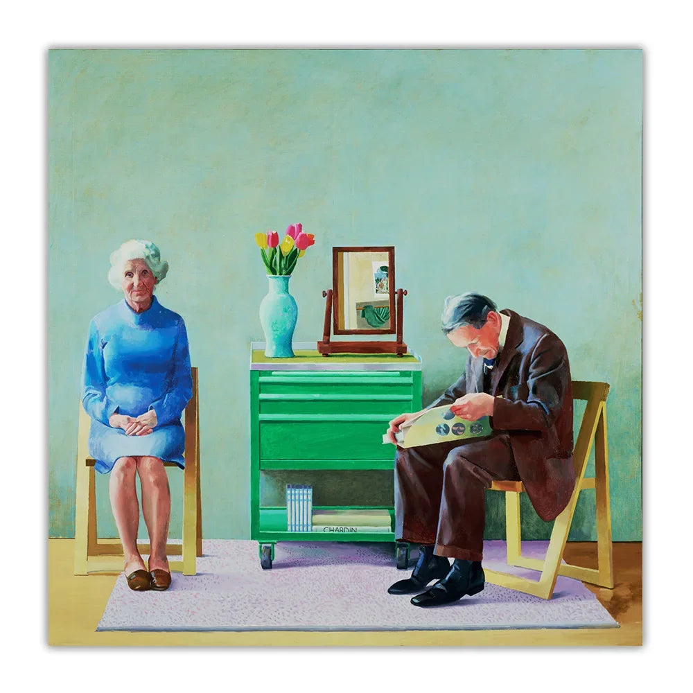 David Hockney " My Parents " Canvas Art Oil Painting Artwork Poster Picture Wall Background Decor Home Living room Decoration