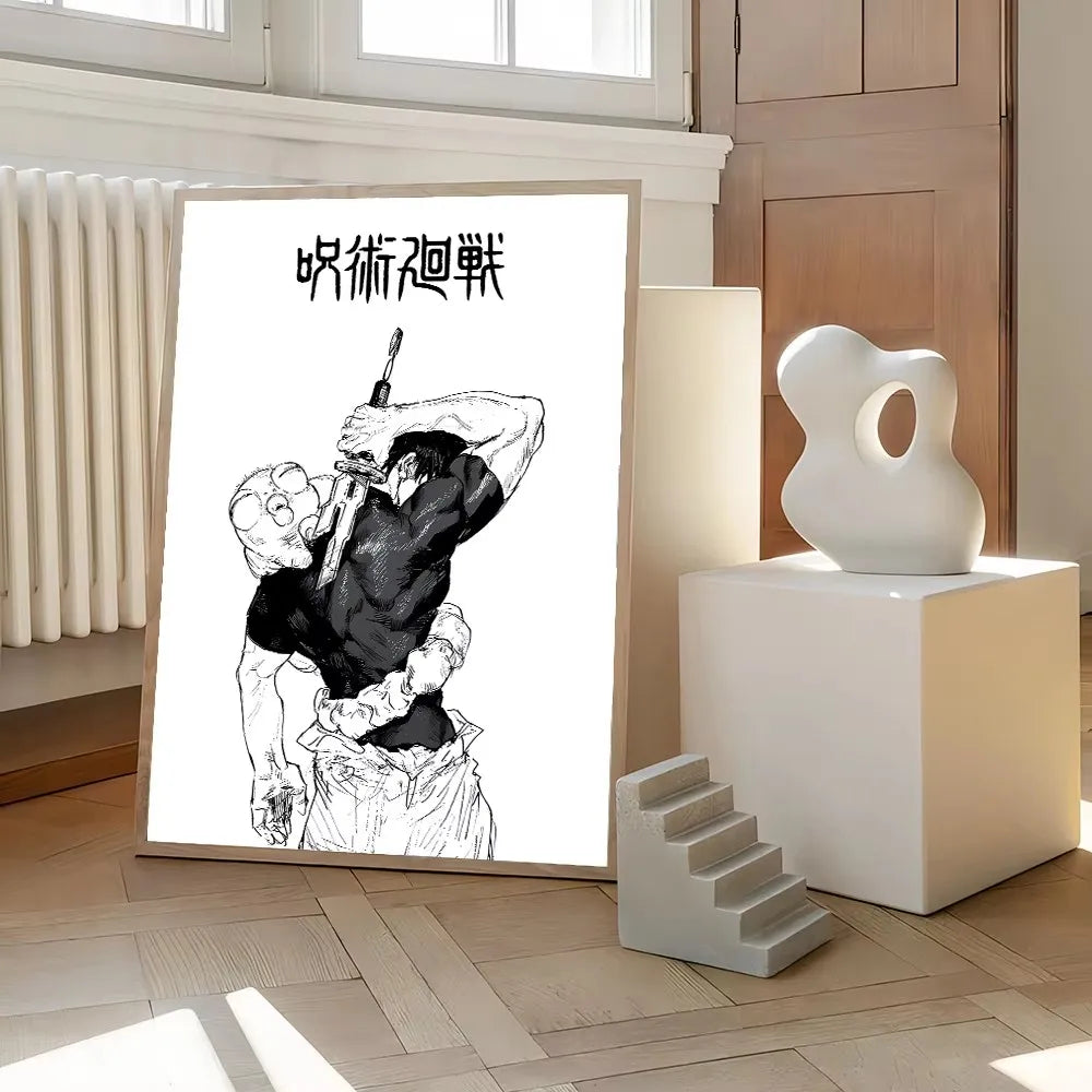 Jujutsu Kaisen Anime Poster – Itadori Yuji, Gojo Satoru & Fushiguro Canvas Wall Art for Home Decor
