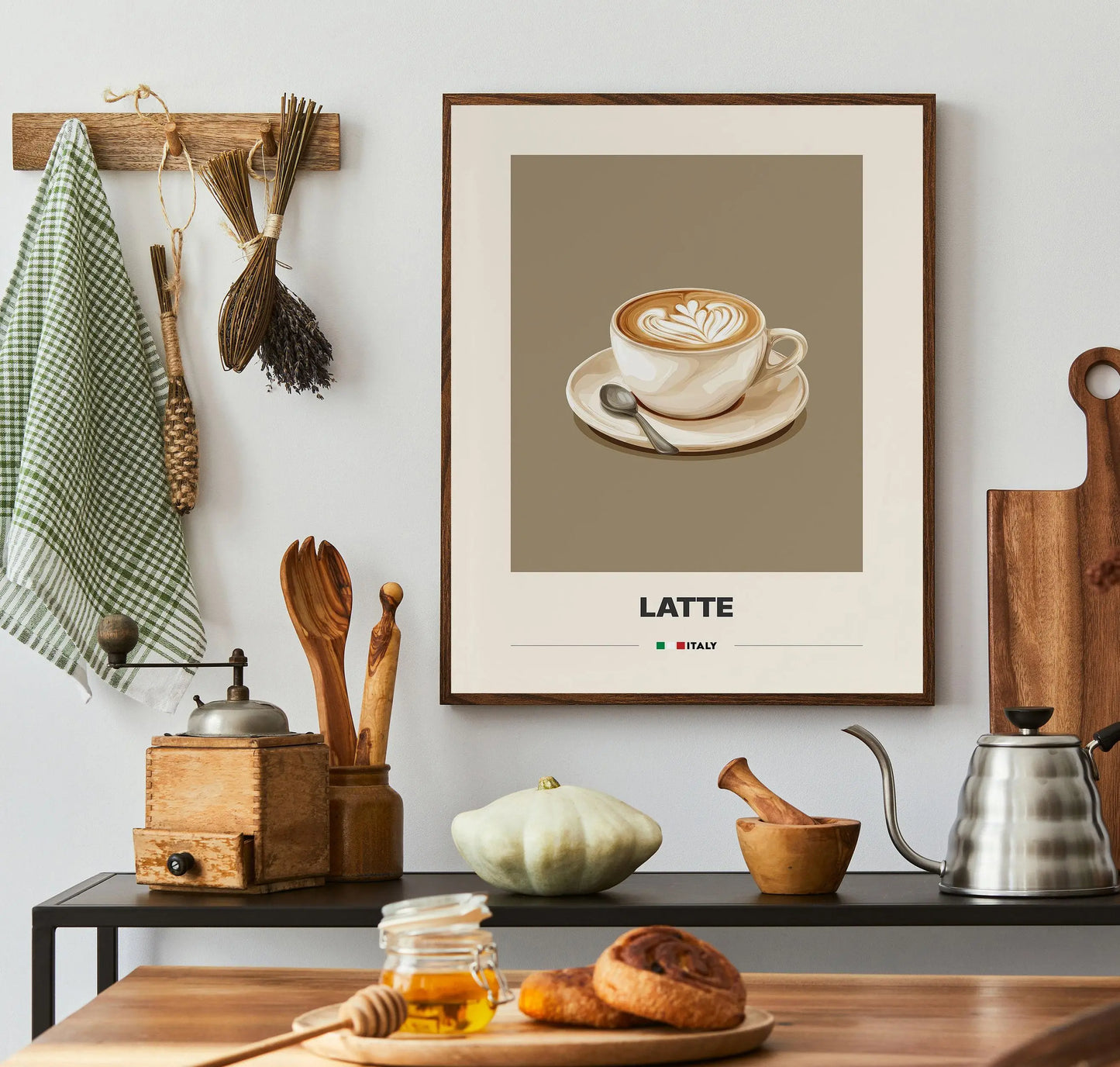 Minimalist Coffee Art Prints – Retro Latte & Mocha Canvas Wall Decor