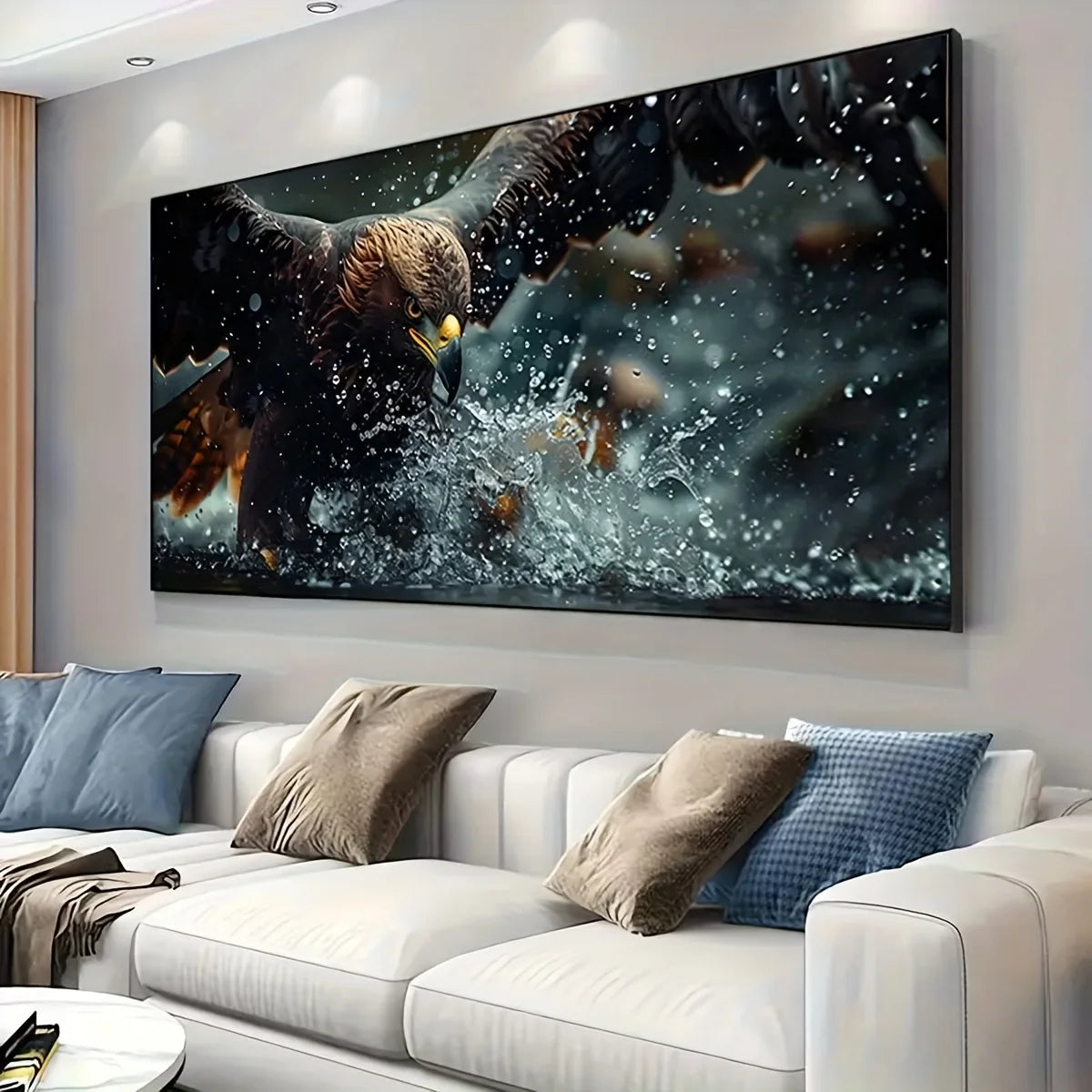 Majestic Eagle Soaring Canvas Wall Art – Modern Bird Print for Home Decor