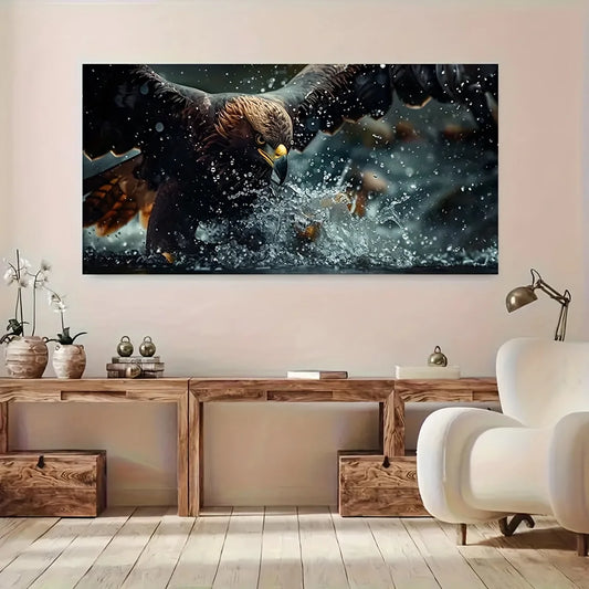 Majestic Eagle Soaring Canvas Wall Art – Modern Bird Print for Home Decor
