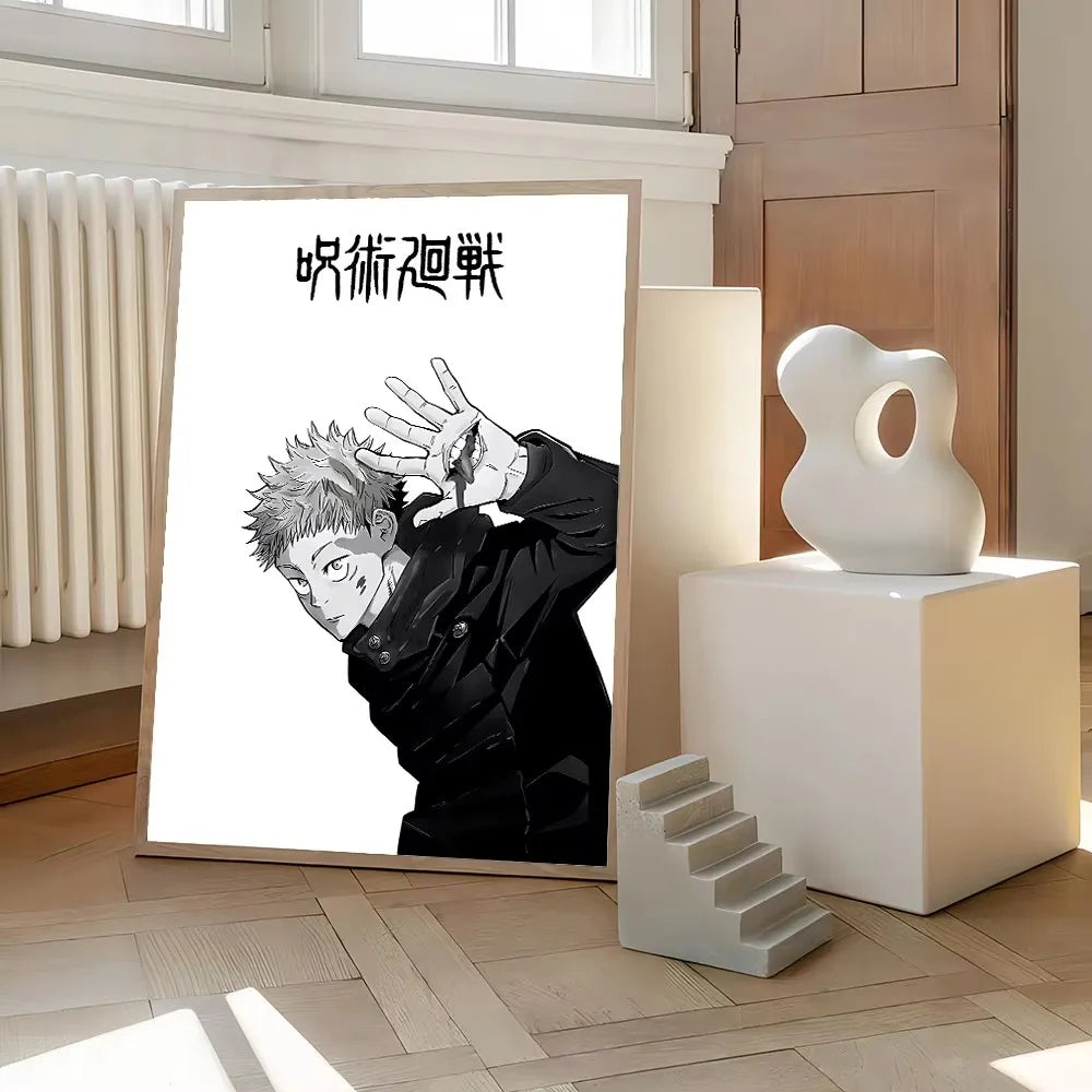 Jujutsu Kaisen Anime Poster – Itadori Yuji, Gojo Satoru & Fushiguro Canvas Wall Art for Home Decor