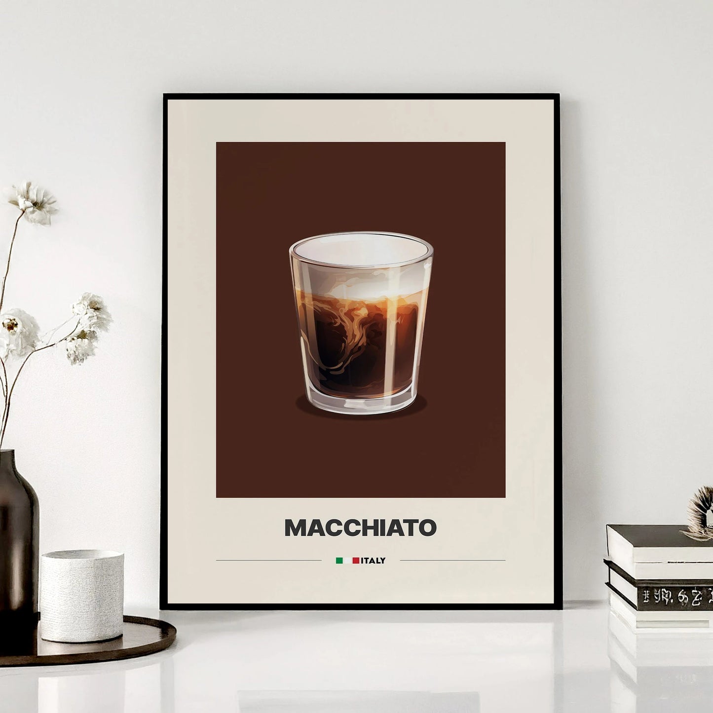 Minimalist Coffee Art Prints – Retro Latte & Mocha Canvas Wall Decor