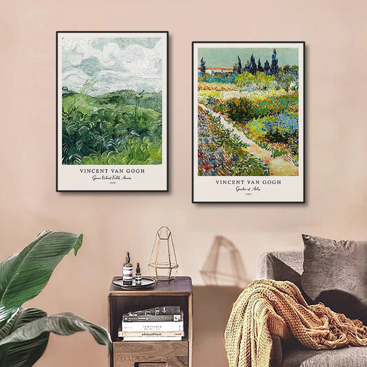 Van Gogh Starry Night Canvas Print – Writings & Posters for Living Room Wall Art Decor