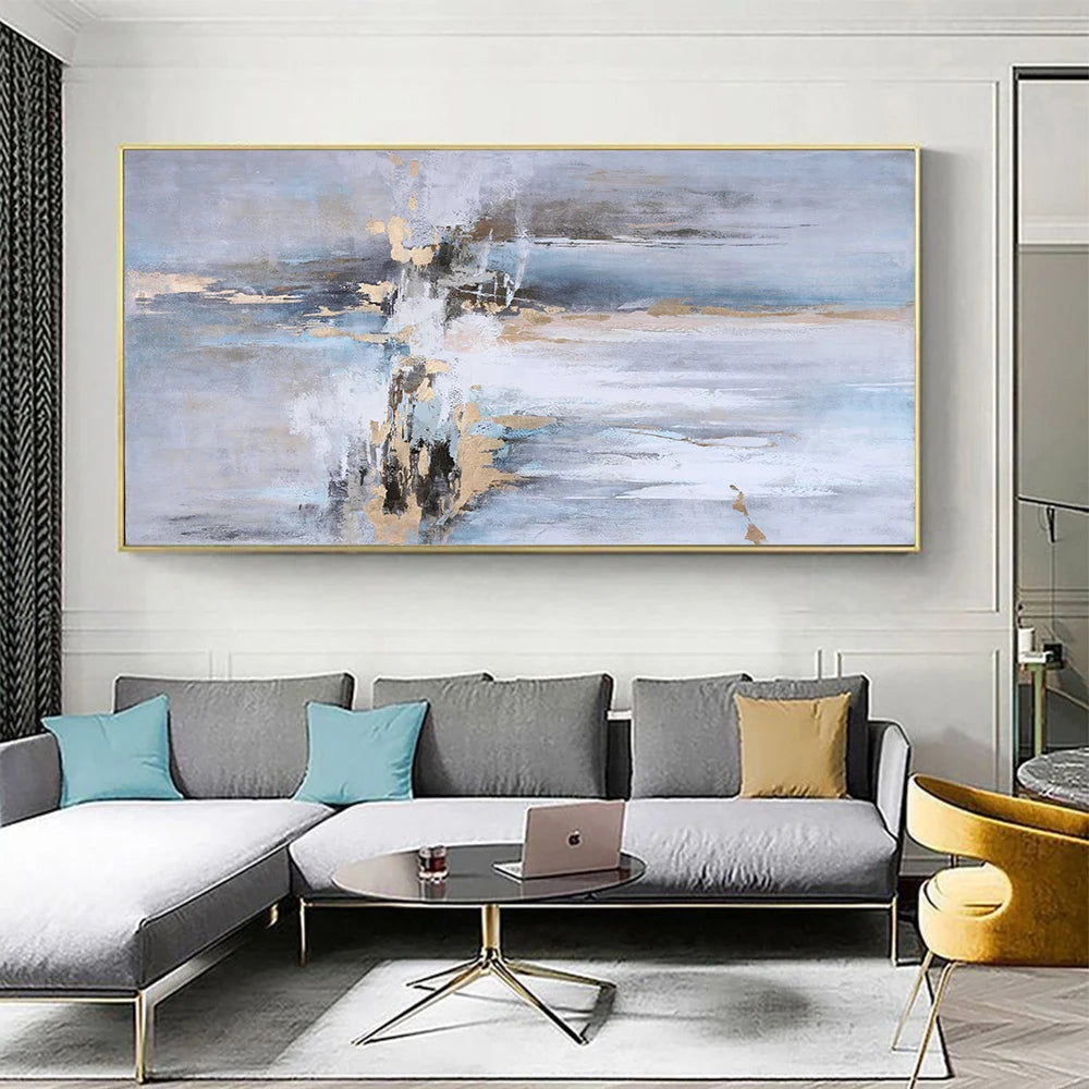 Large Abstract Handmade Oil Painting on Canvas – Frameless Wall Art for Living Room Decor