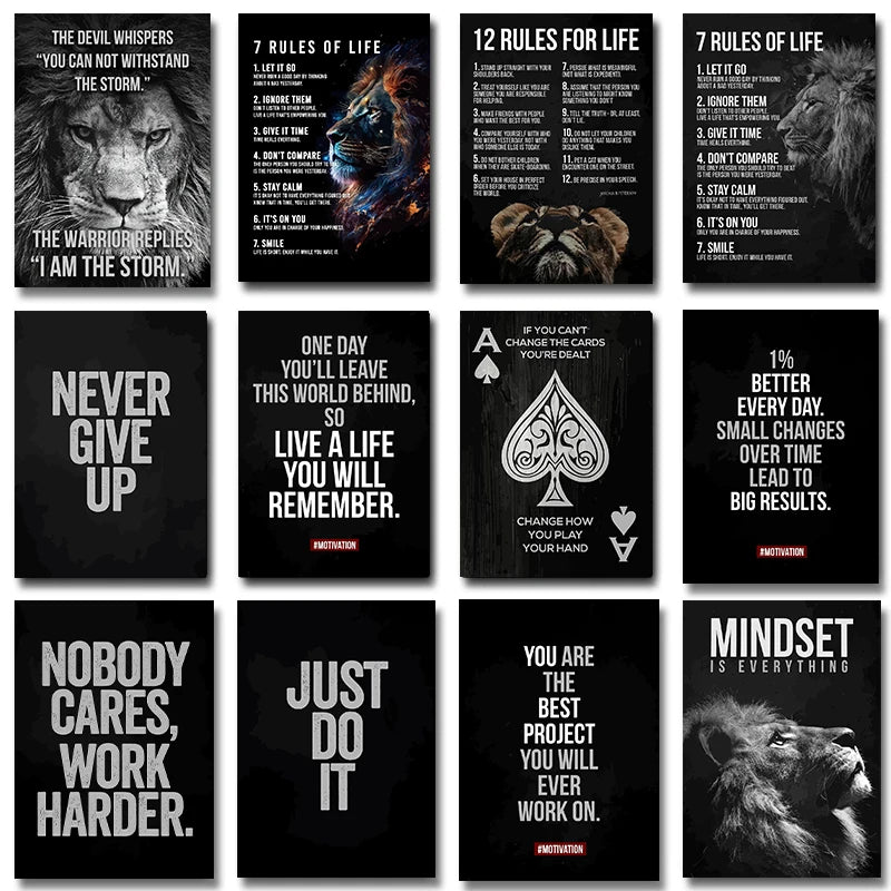Motivational Quote Art Posters Just Do It Success Canvas Painting Print Wall Art Picture Office Living Room Home Decor Cuadros
