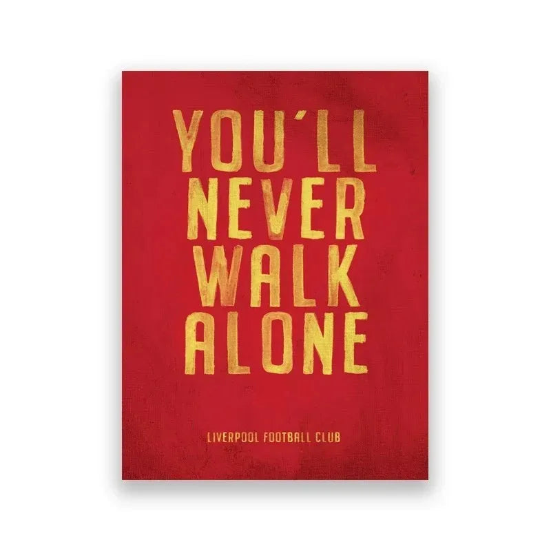 You'll Never Walk Alone Lyrics Poster Art Prints, Football Stadium ANFIELD Photography Picture Black White Canvas Painting Decor