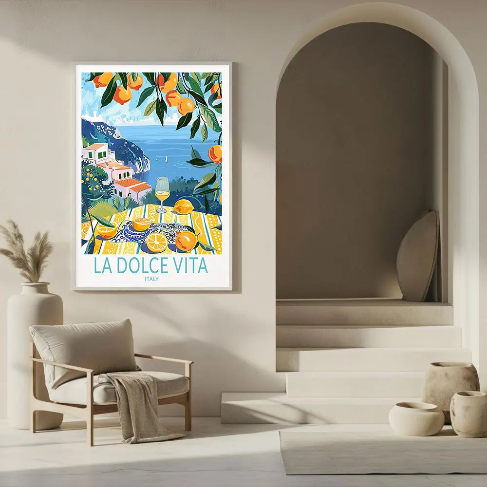 La Dolce Vita Italy Coastal Canvas Wall Art Print