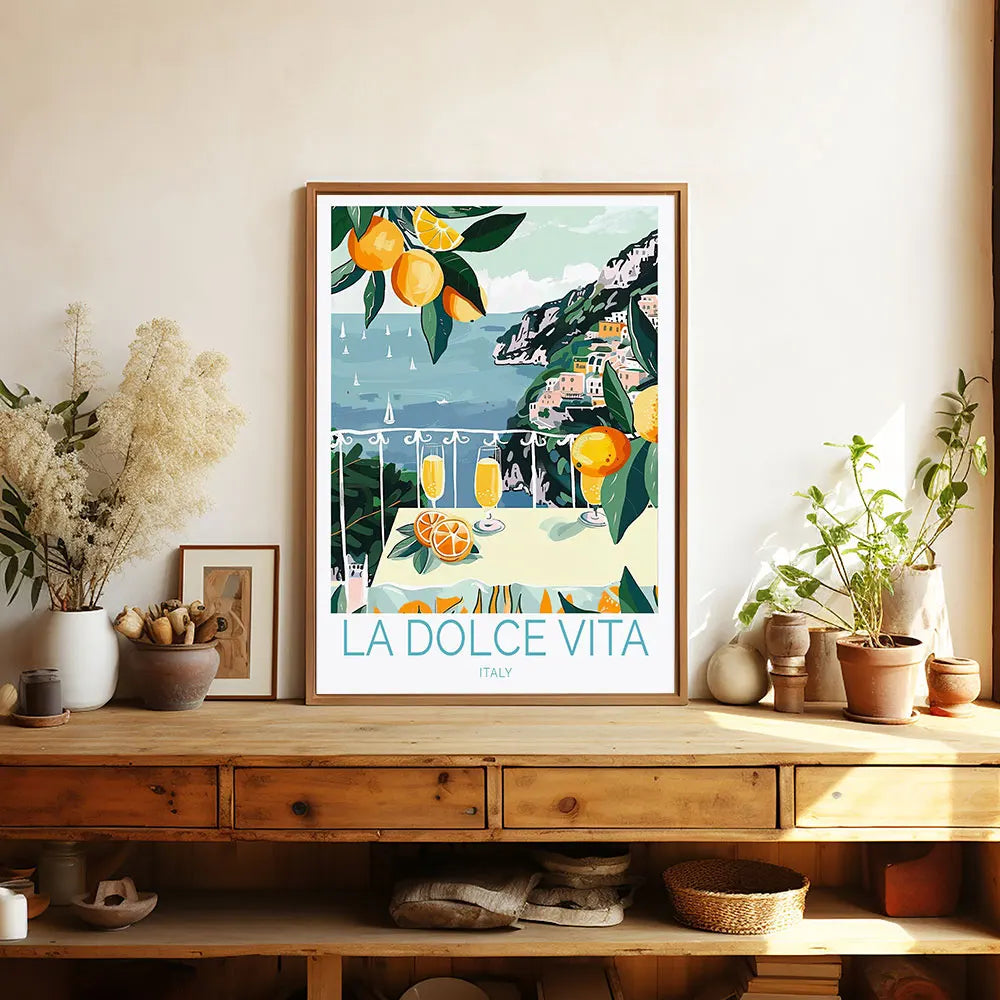 La Dolce Vita Italy Coastal Canvas Wall Art Print