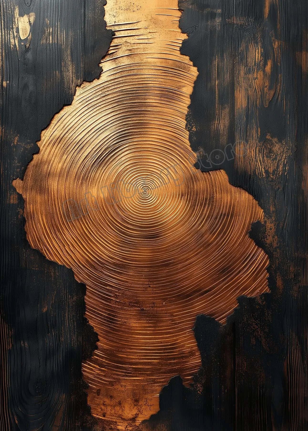 Luxury Abstract Spiral Black & Gold Tree of Life Canvas – Waves Poster Wall Art for Home Decor & Gift