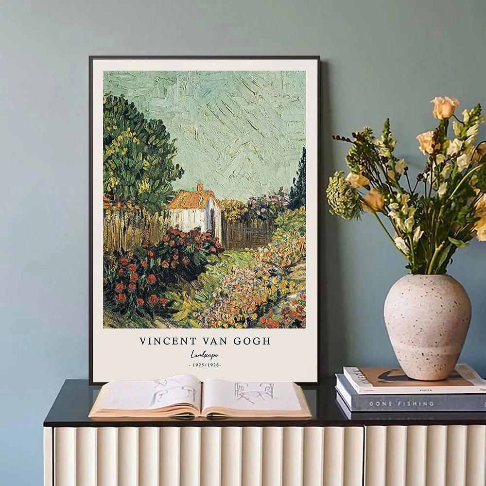 Van Gogh Starry Night Canvas Print – Writings & Posters for Living Room Wall Art Decor