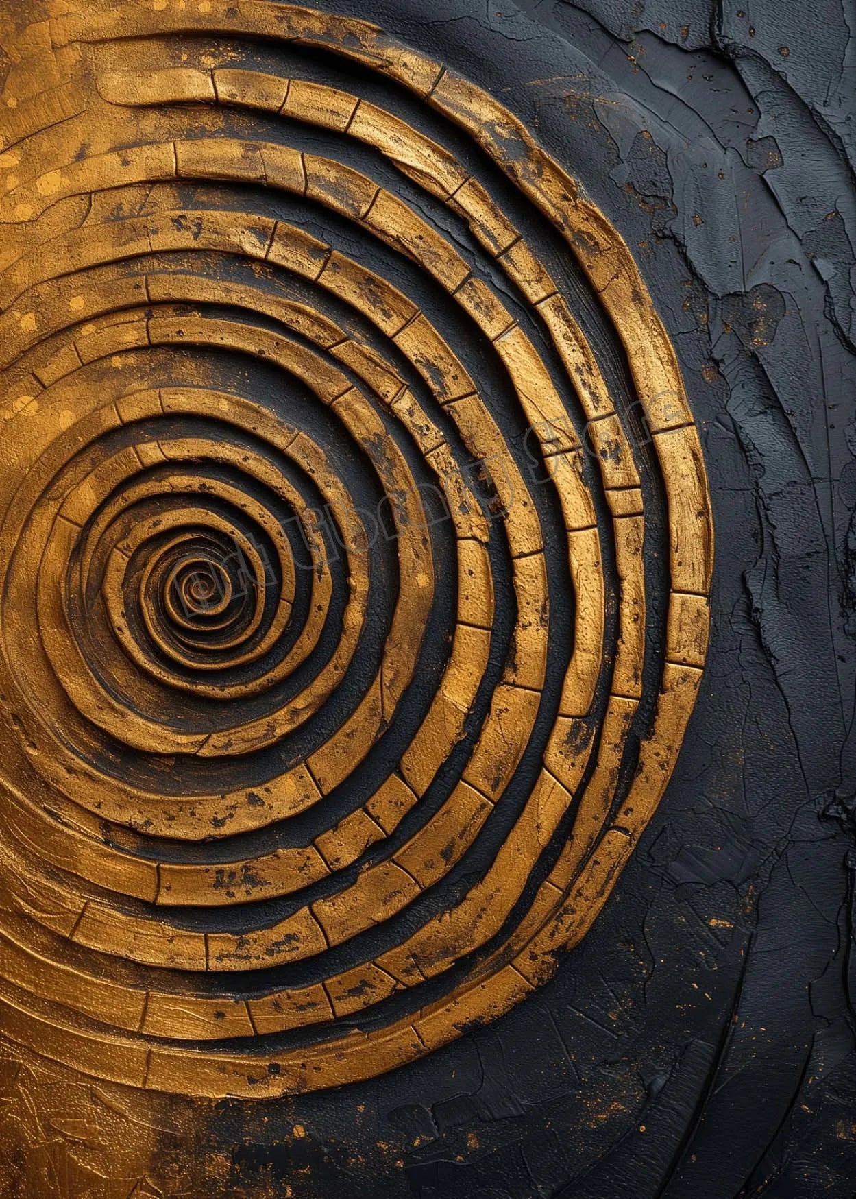 Luxury Abstract Spiral Black & Gold Tree of Life Canvas – Waves Poster Wall Art for Home Decor & Gift