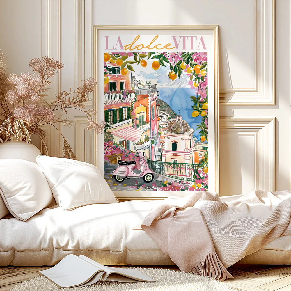 La Dolce Vita Italy Coastal Canvas Wall Art Print