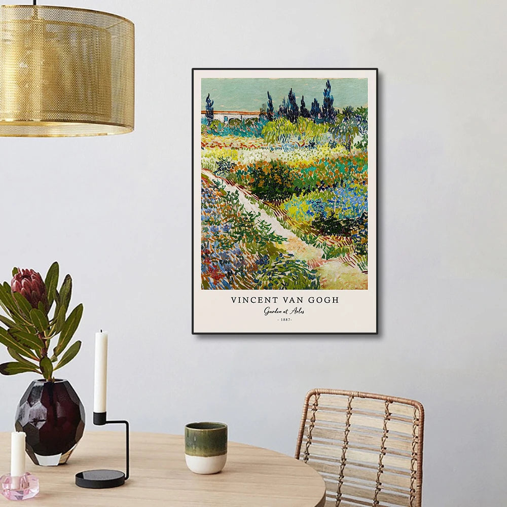 Van Gogh Starry Night Canvas Print – Writings & Posters for Living Room Wall Art Decor