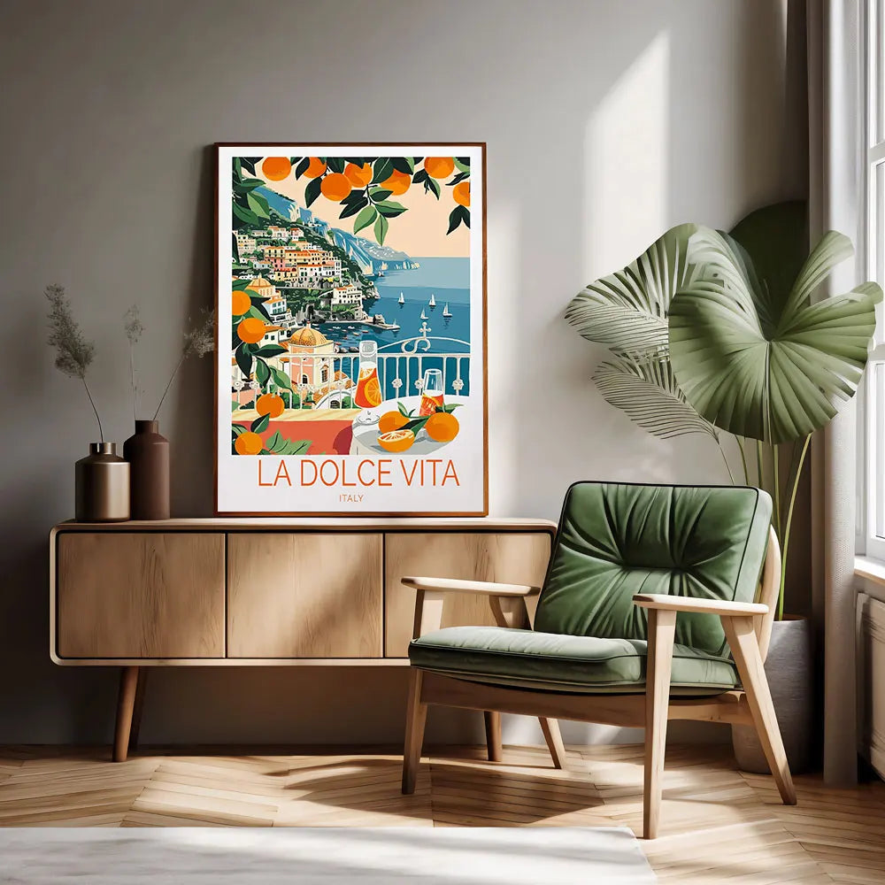 La Dolce Vita Italy Coastal Canvas Wall Art Print