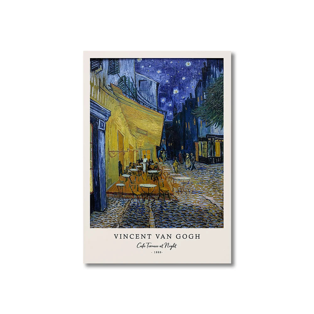 Van Gogh Starry Night Canvas Print – Writings & Posters for Living Room Wall Art Decor