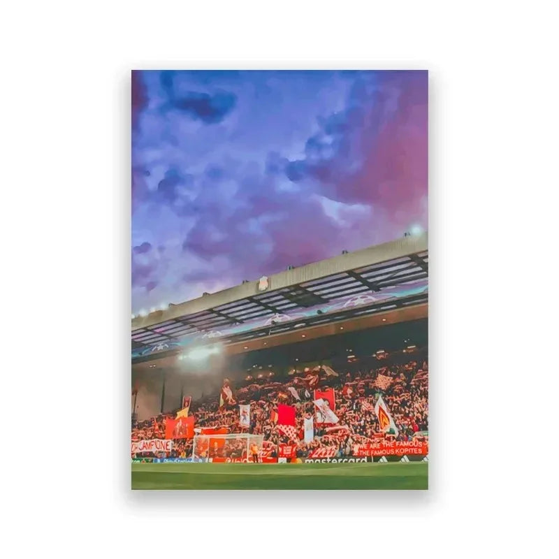 You'll Never Walk Alone Lyrics Poster Art Prints, Football Stadium ANFIELD Photography Picture Black White Canvas Painting Decor