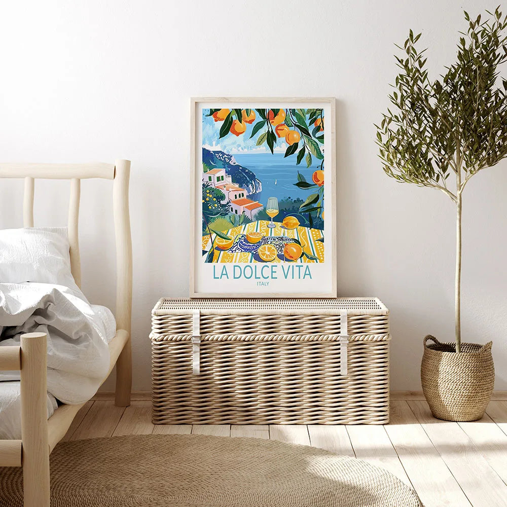 La Dolce Vita Italy Coastal Canvas Wall Art Print