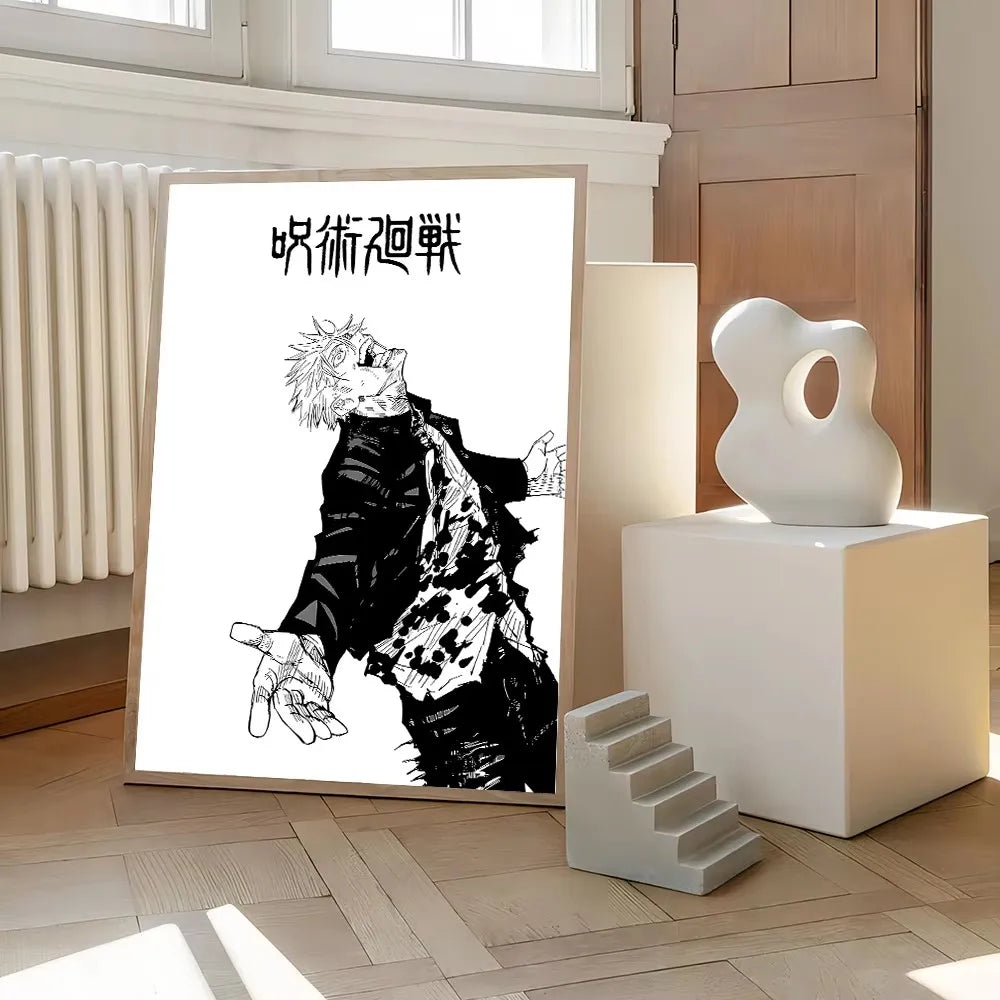 Jujutsu Kaisen Anime Poster – Itadori Yuji, Gojo Satoru & Fushiguro Canvas Wall Art for Home Decor