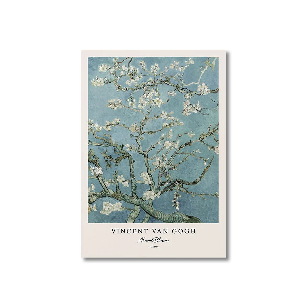 Van Gogh Starry Night Canvas Print – Writings & Posters for Living Room Wall Art Decor