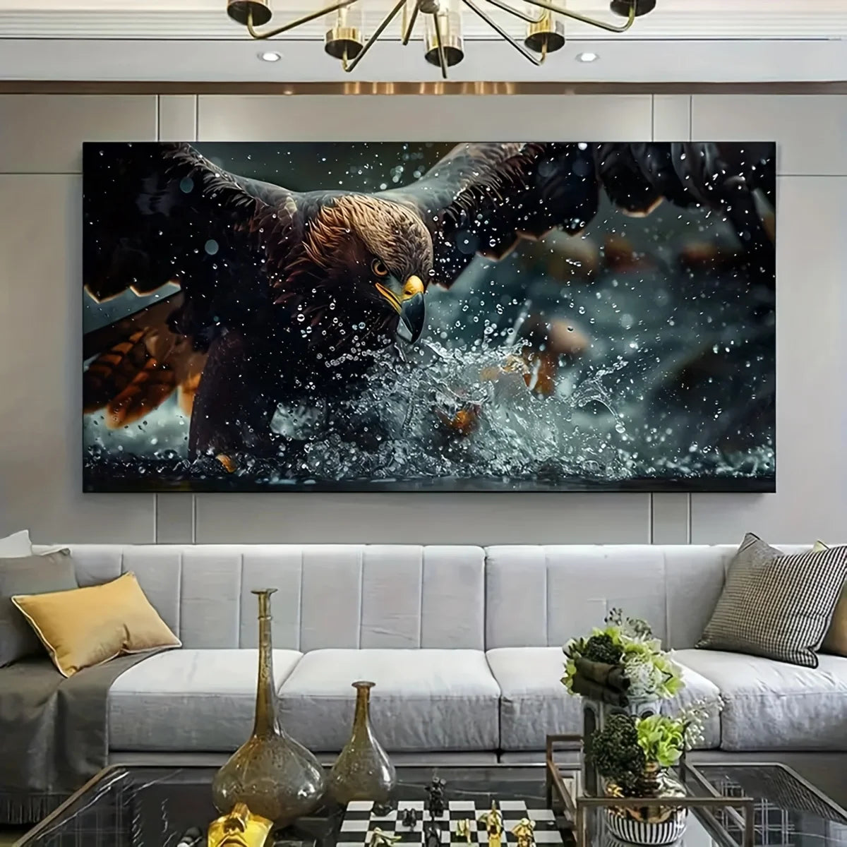 Majestic Eagle Soaring Canvas Wall Art – Modern Bird Print for Home Decor