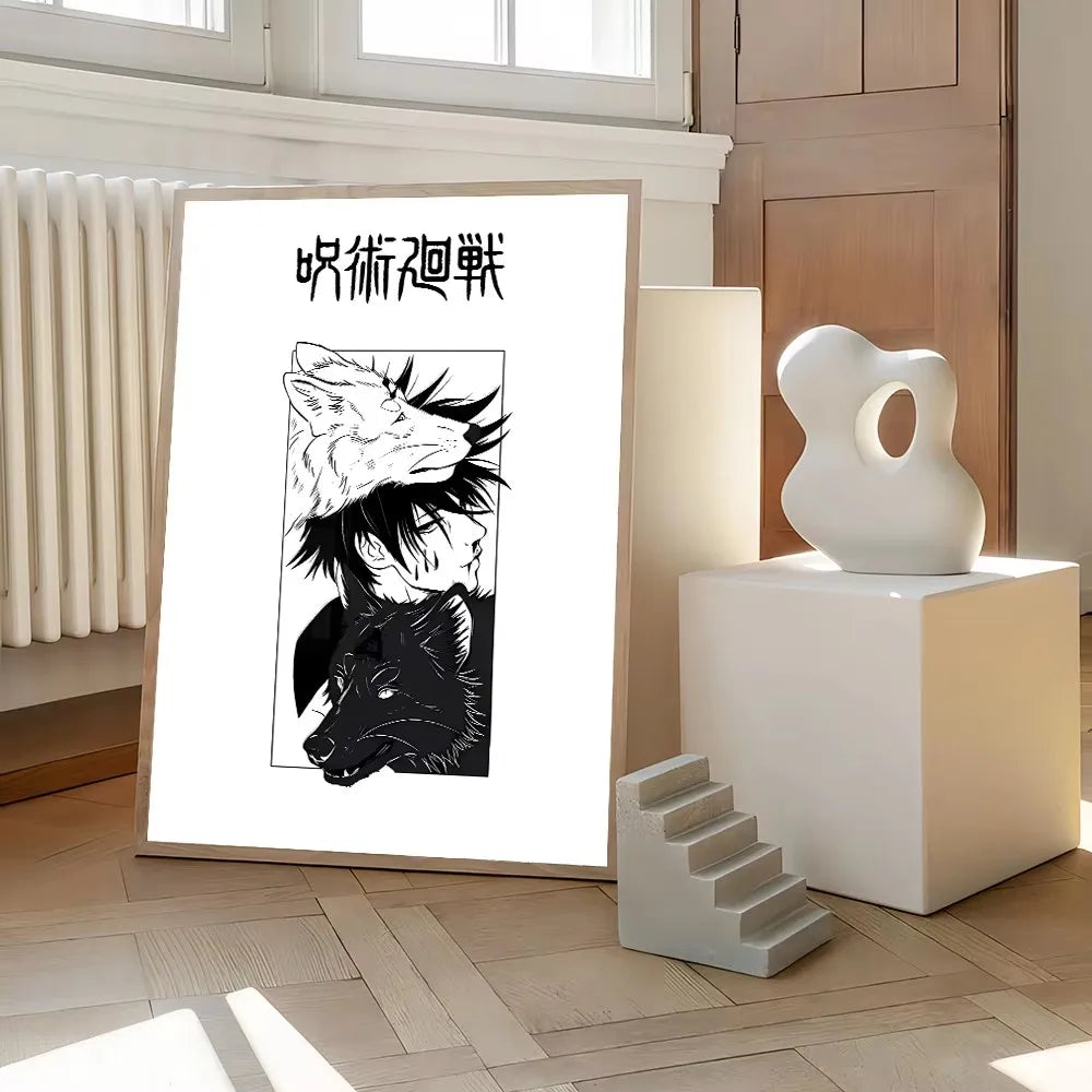 Jujutsu Kaisen Anime Poster – Itadori Yuji, Gojo Satoru & Fushiguro Canvas Wall Art for Home Decor