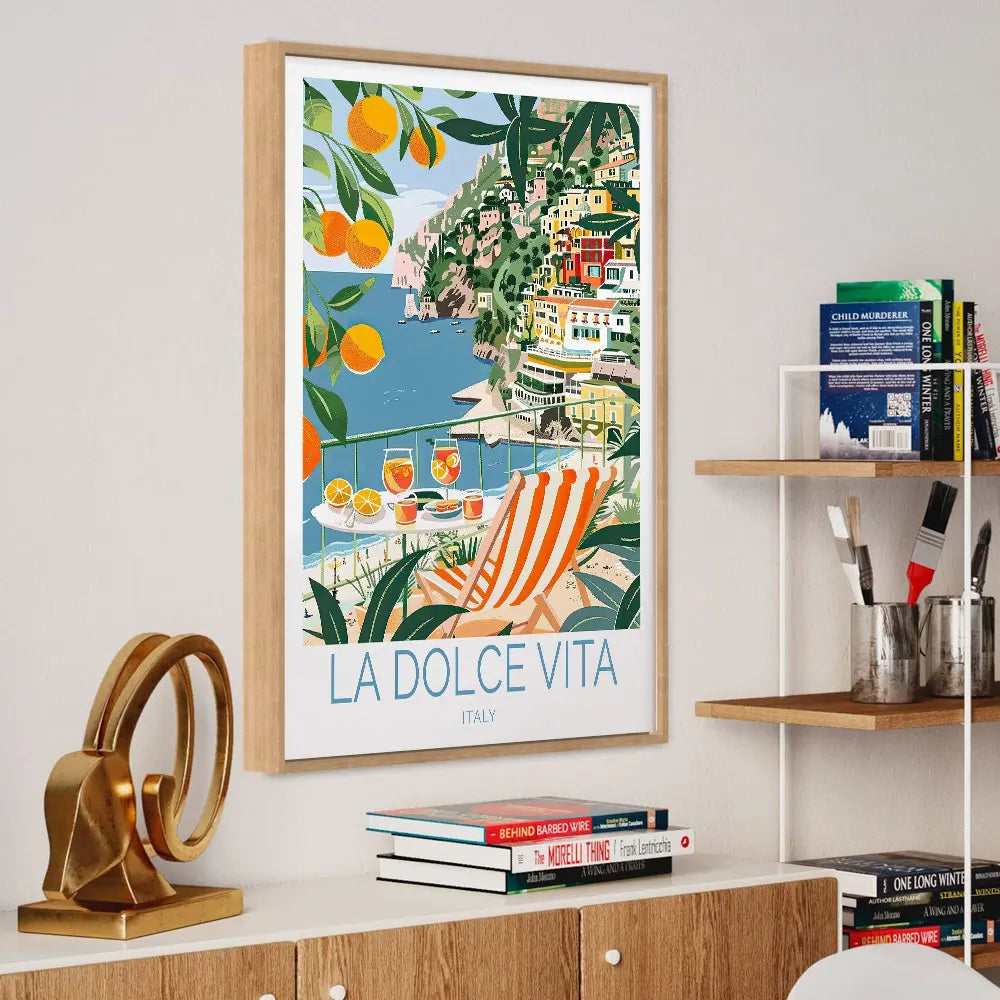 La Dolce Vita Italy Coastal Canvas Wall Art Print
