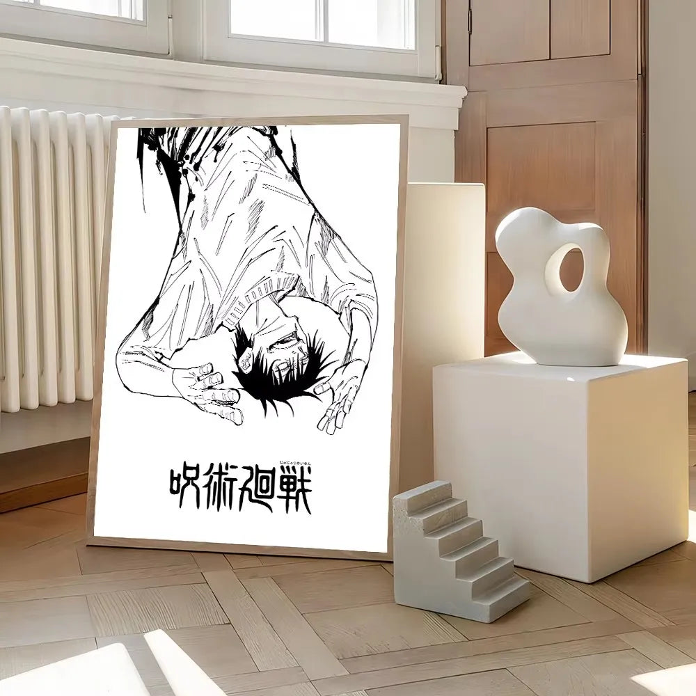 Jujutsu Kaisen Anime Poster – Itadori Yuji, Gojo Satoru & Fushiguro Canvas Wall Art for Home Decor