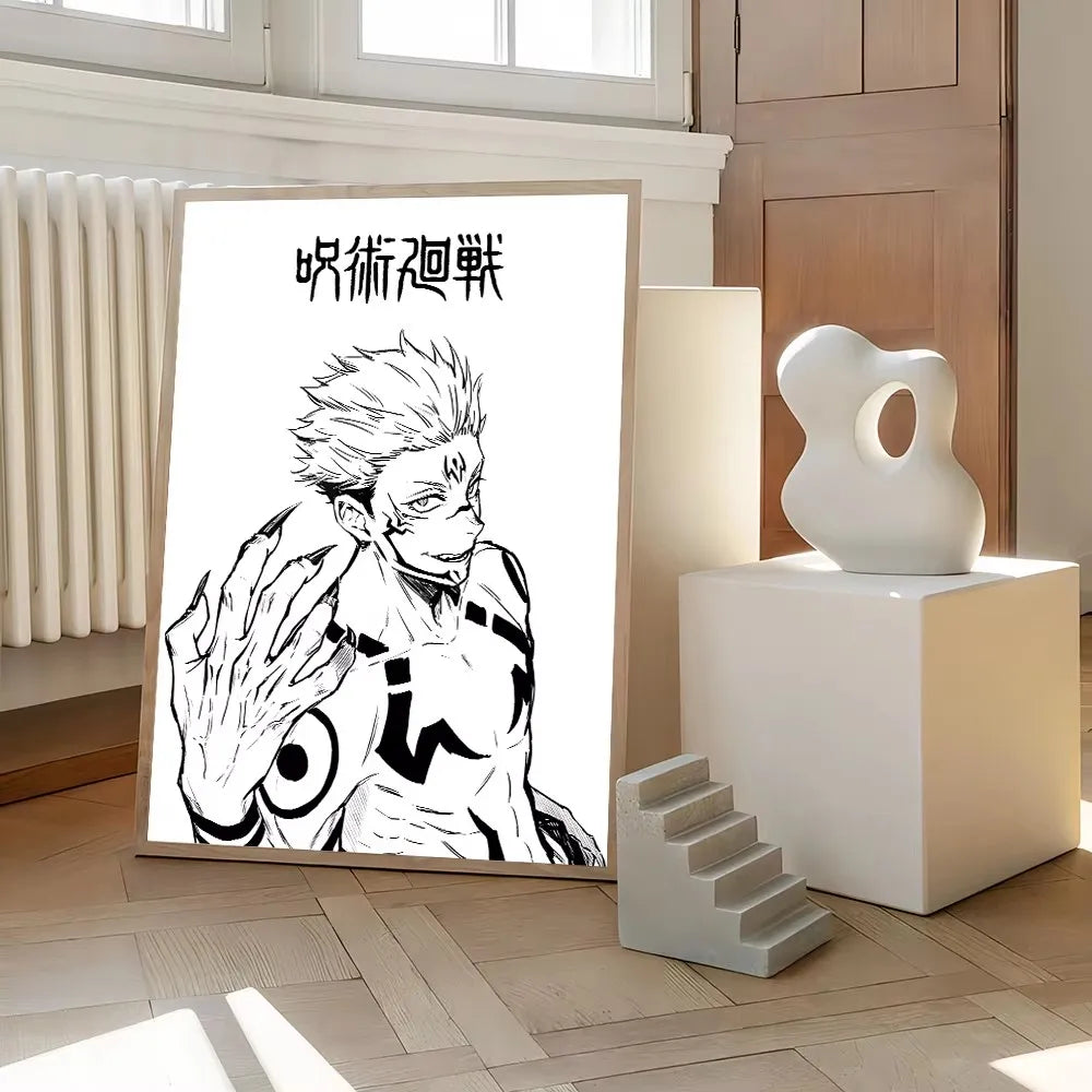 Jujutsu Kaisen Anime Poster – Itadori Yuji, Gojo Satoru & Fushiguro Canvas Wall Art for Home Decor
