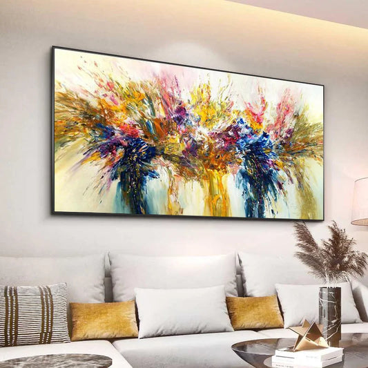 Abstract Textured Flower Canvas Wall Art – Modern Home Decor