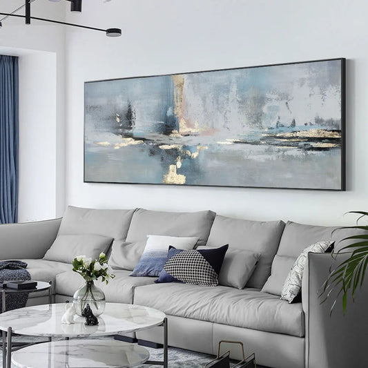 Large Abstract Handmade Oil Painting on Canvas – Frameless Wall Art for Living Room Decor