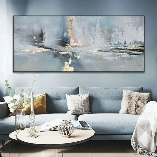 Large Abstract Handmade Oil Painting on Canvas – Frameless Wall Art for Living Room Decor