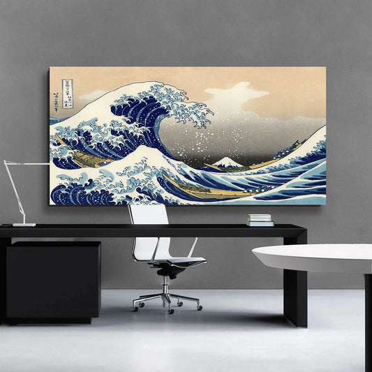 Great Wave of Kanagawa Japan Ukiyo-e Vintage Canvas Painting  Art Posters and Prints Wall Picture for Living Room Wall Art Decor