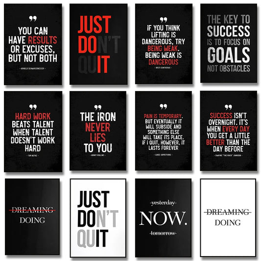 Motivational Quote Art Posters Just Do It  Success Fitness Canvas Painting Wall Art Picture Office Living Room Home Decor Gift