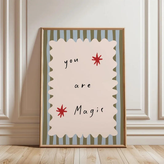 1pc Frameless You Is Magic Printing,inspiring Whimsical Typesetting Poster Canvas Painting,for Living Room Wall Room Art Decor