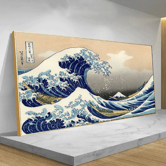 Great Wave of Kanagawa Japan Ukiyo-e Vintage Canvas Painting  Art Posters and Prints Wall Picture for Living Room Wall Art Decor