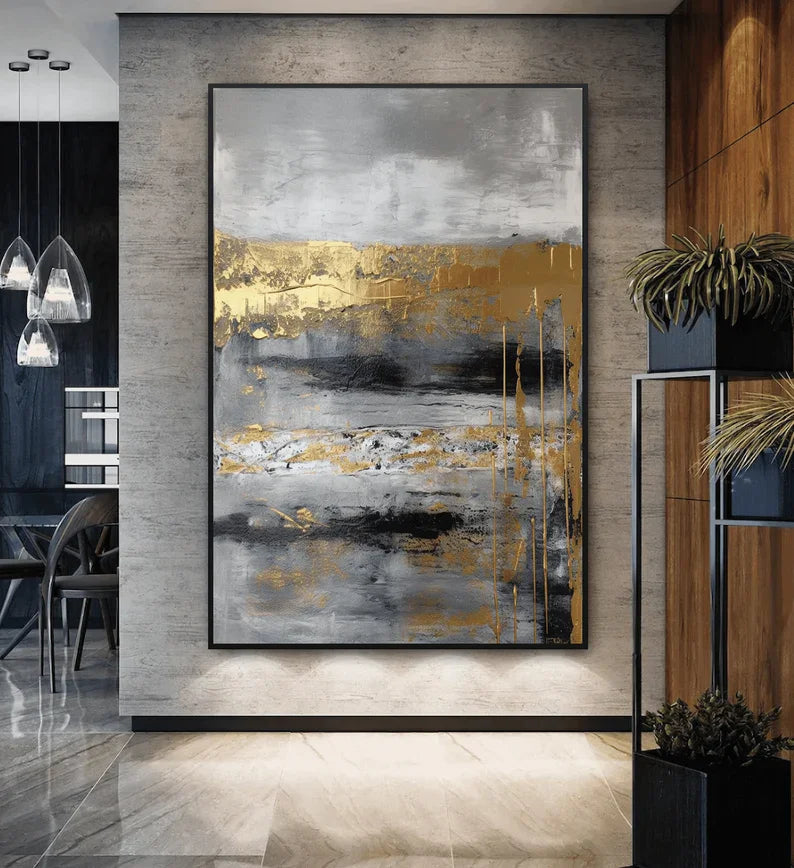 Luxury Abstract Spiral Black & Gold Tree of Life Canvas – Waves Poster Wall Art for Home Decor & Gift