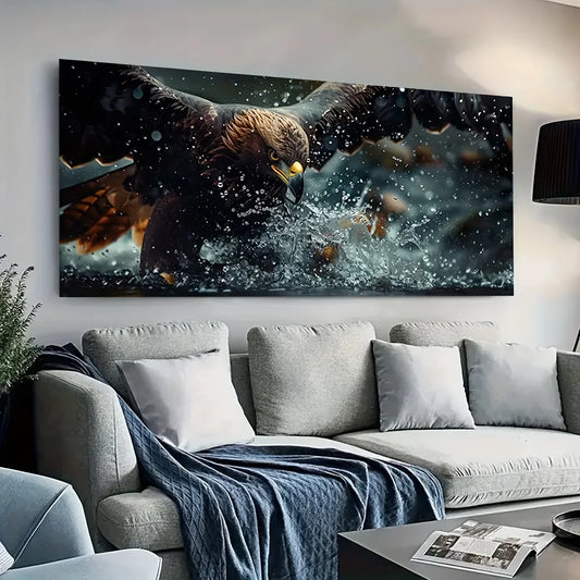 Majestic Eagle Soaring Canvas Wall Art – Modern Bird Print for Home Decor