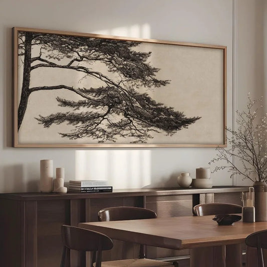 Vintage Pine Tree Branch Drawing Posters and Prints Canvas Painting Wall Art Picture for Living Room Home Decoration Cuadros