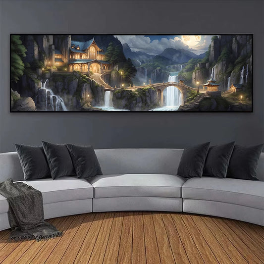 Vintage Lord of the Rings Rivendell Poster – Canvas Wall Art for Bedroom & Living Room Decor